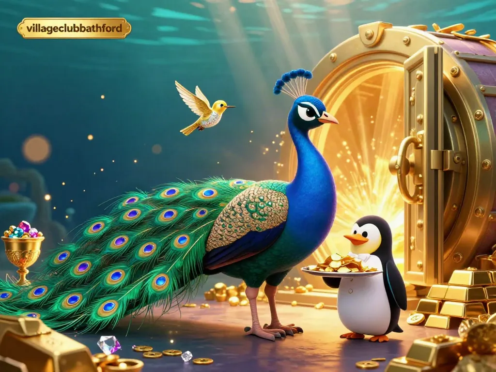 Engage in exciting casino adventures with villageclubbathford's treasure-filled illustration featuring gambling elements.