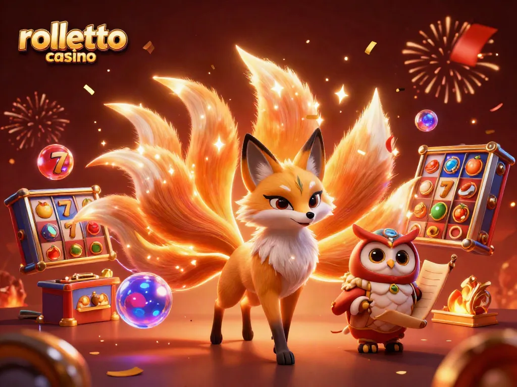 Experience the excitement of rolletto casino with vibrant slot reels and magical characters.
