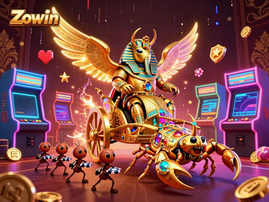 Experience the Zowin casino excitement with dynamic characters and vibrant gaming elements.
