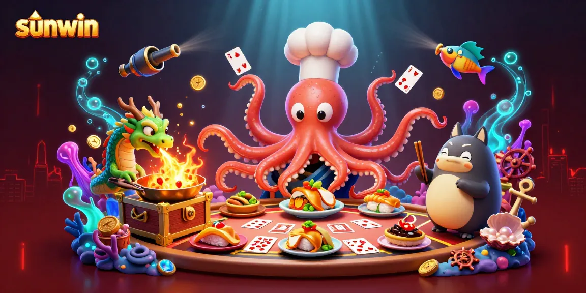 Experience the thrill of sunwin as a sushi chef octopus and dragon breathe excitement into the gaming world.