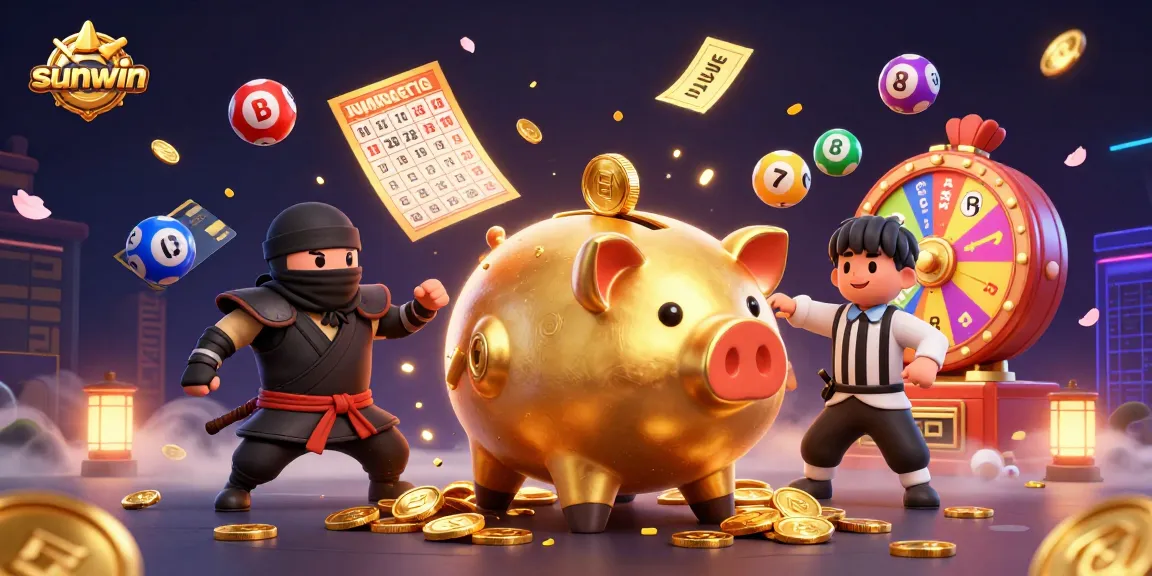 Engage with the sunwin gaming experience featuring vibrant characters, dynamic casino elements, and festive visuals.